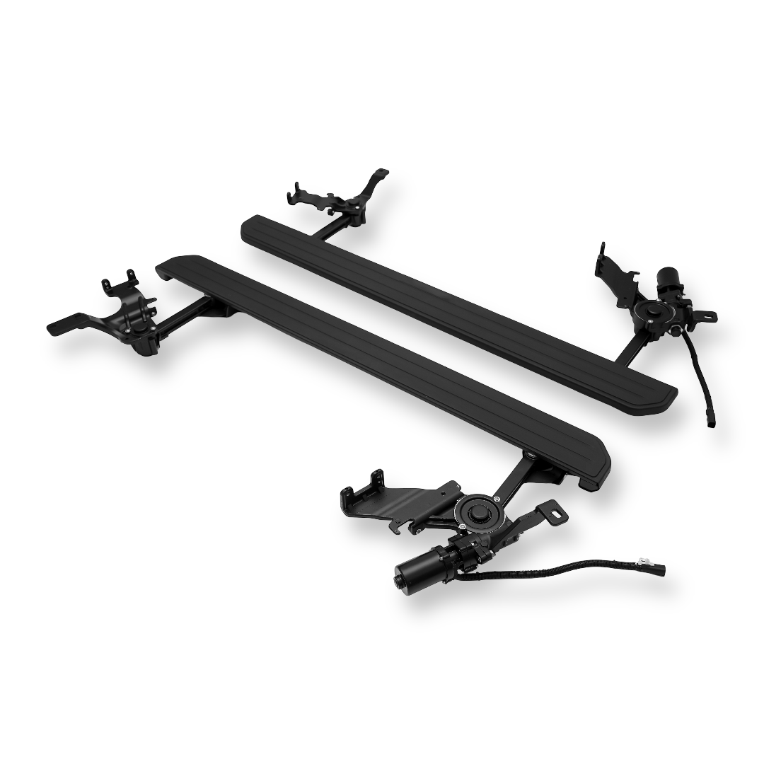 Black Electric Side Steps for Land Rover Defender 110 and 130 (L663), view 2