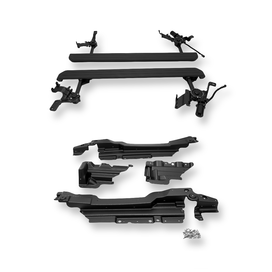 Black Electric Side Steps for Land Rover Defender 110 and 130 (L663), view 4