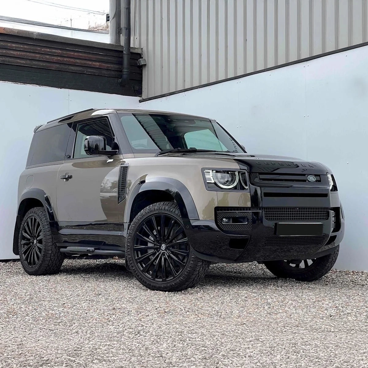 Gloss Black Side Door Moulding Skirt Trim Kit for Land Rover Defender 90 (L663)