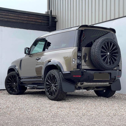 Gloss Black Side Door Moulding Skirt Trim Kit for Land Rover Defender 90 (L663)