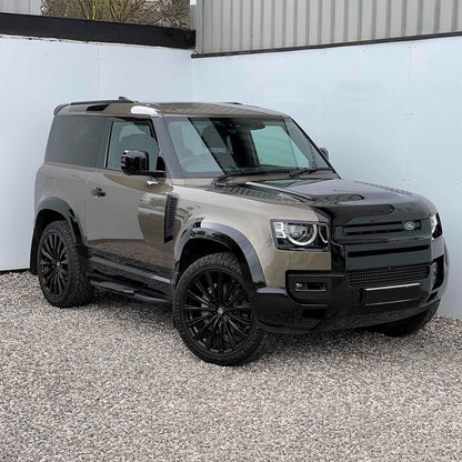 Gloss Black Side Door Moulding Skirt Trim Kit for Land Rover Defender 90 (L663)