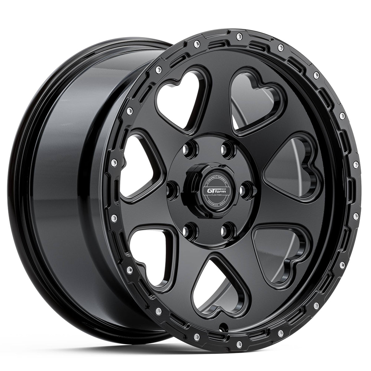 GT Form Hearts SUV Gloss Black 17x9 6x139.7 wheel for Toyota Prado 250 and Lexus GX550