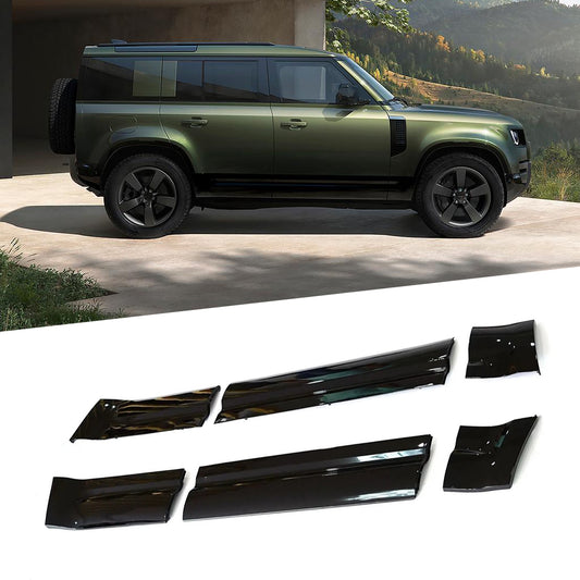 Gloss Black Side Door Moulding Skirt Trim Kit for Land Rover Defender 110 / 130 (L663)