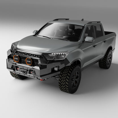PEAK M1 NightHawk Steel Bull Bar (No Loop) for KGM SsangYong Musso, view 3