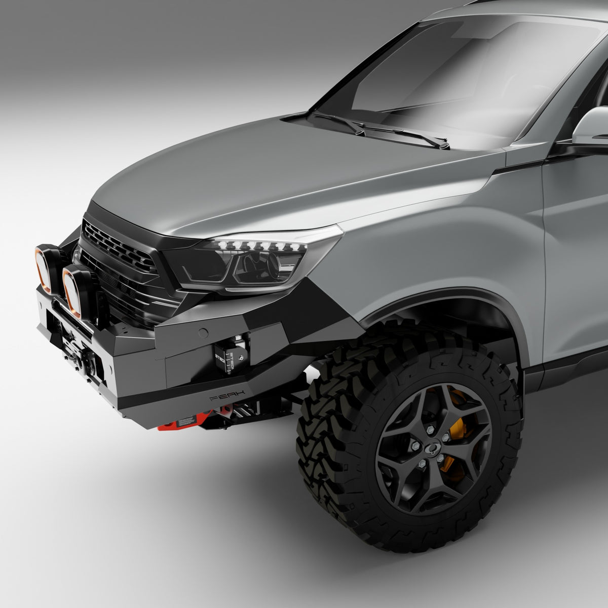 PEAK M1 NightHawk Steel Bull Bar (No Loop) for KGM SsangYong Musso, view 5