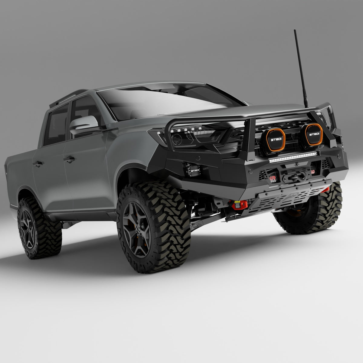 PEAK M1 NightHawk Steel Bull Bar (Triple Loop) for KGM SsangYong Musso, view 2