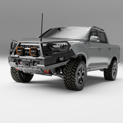 PEAK M1 NightHawk Steel Bull Bar (Triple Loop) for KGM SsangYong Musso, view 3