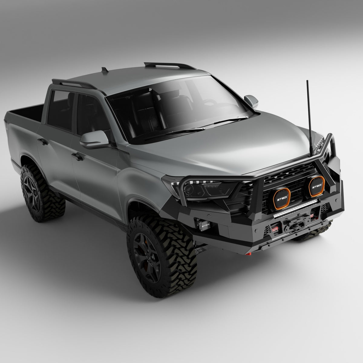 PEAK M1 NightHawk Steel Bull Bar (Triple Loop) for KGM SsangYong Musso, view 5