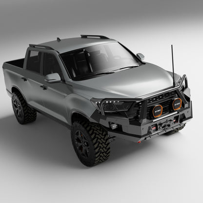 PEAK M1 NightHawk Steel Bull Bar (Triple Loop) for KGM SsangYong Musso, view 5