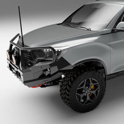 PEAK M1 NightHawk Steel Bull Bar (Triple Loop) for KGM SsangYong Musso, view 7