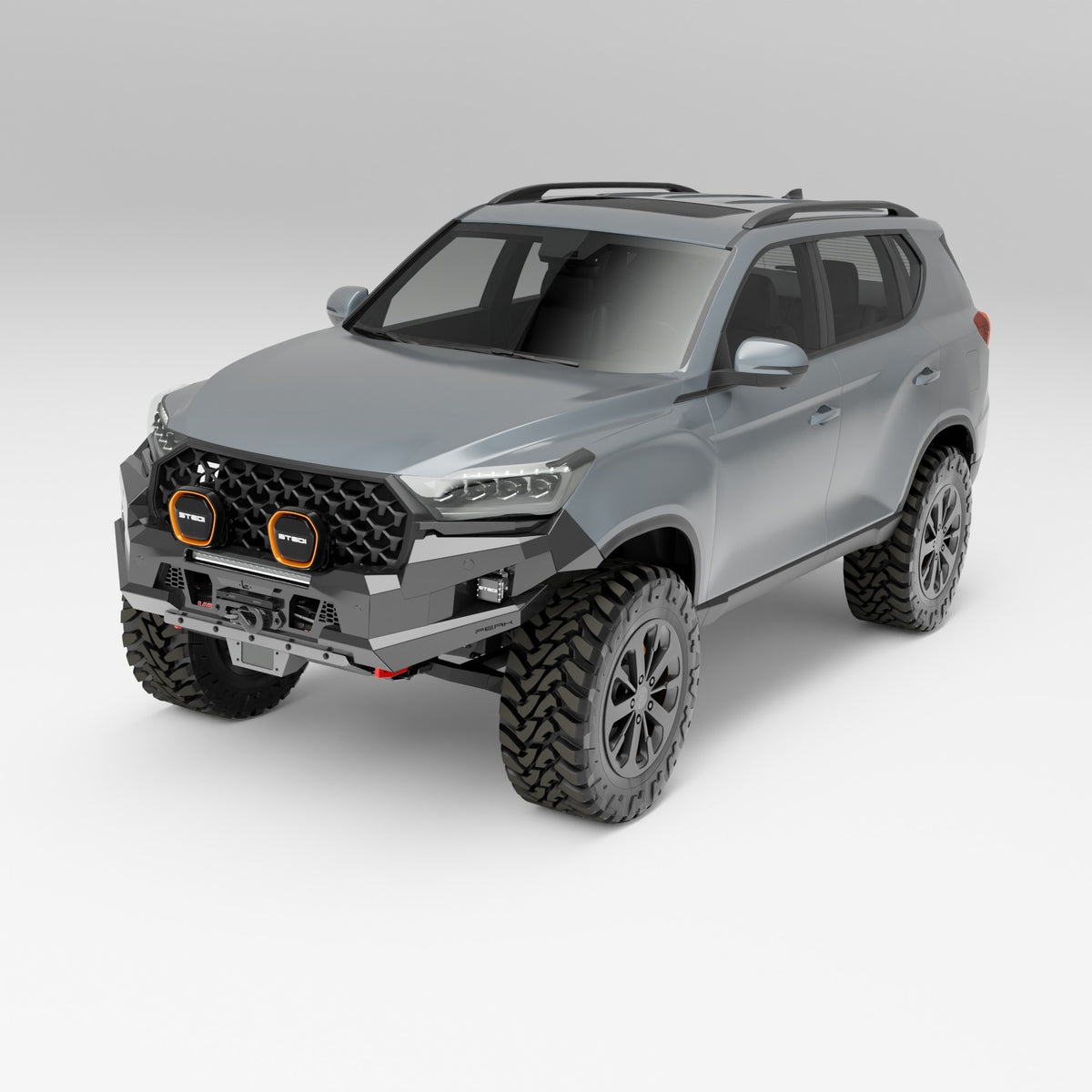 PEAK R1 NightHawk Steel Bull Bar (No Loop) for KGM SsangYong Rexton, view 3