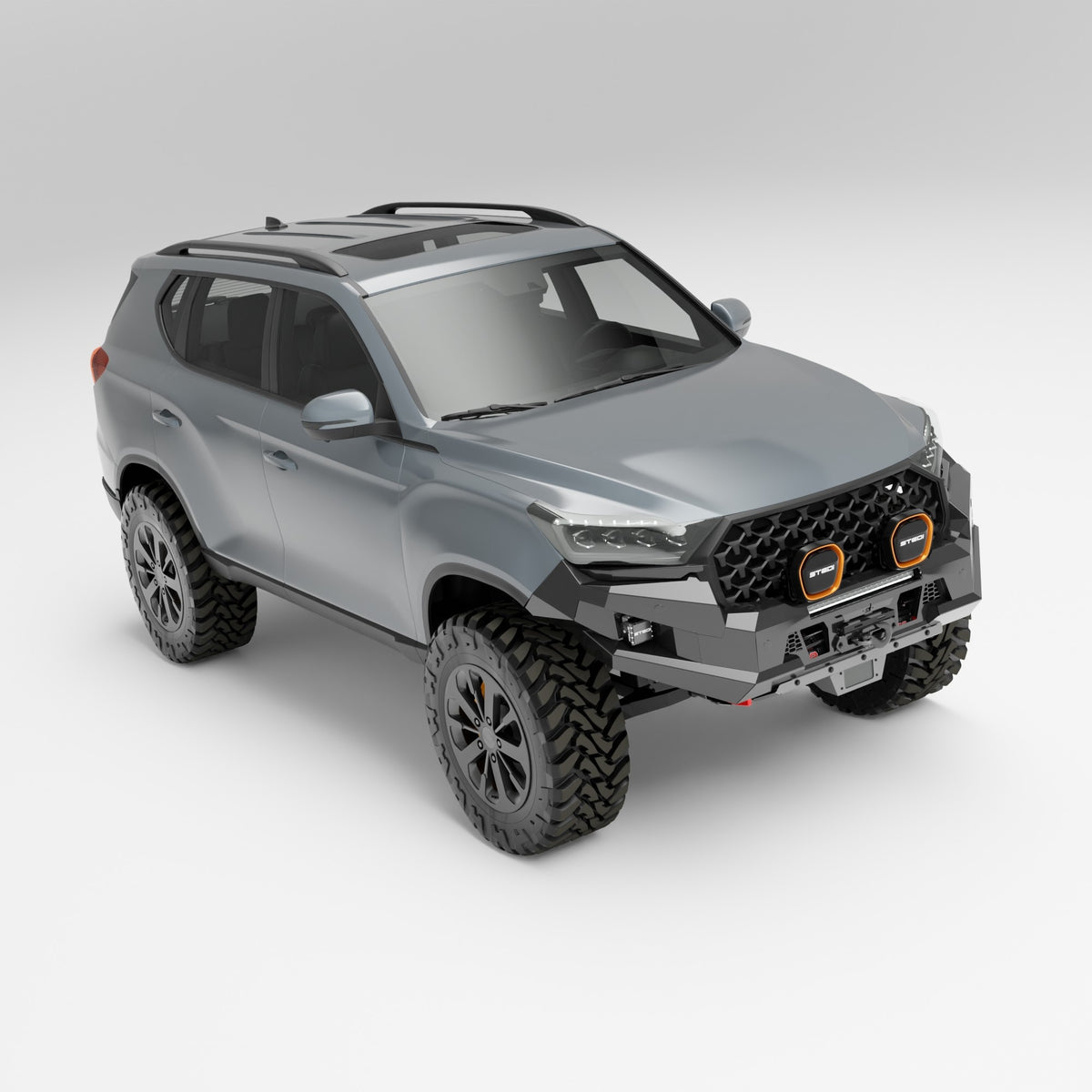 PEAK R1 NightHawk Steel Bull Bar (No Loop) for KGM SsangYong Rexton, view 4