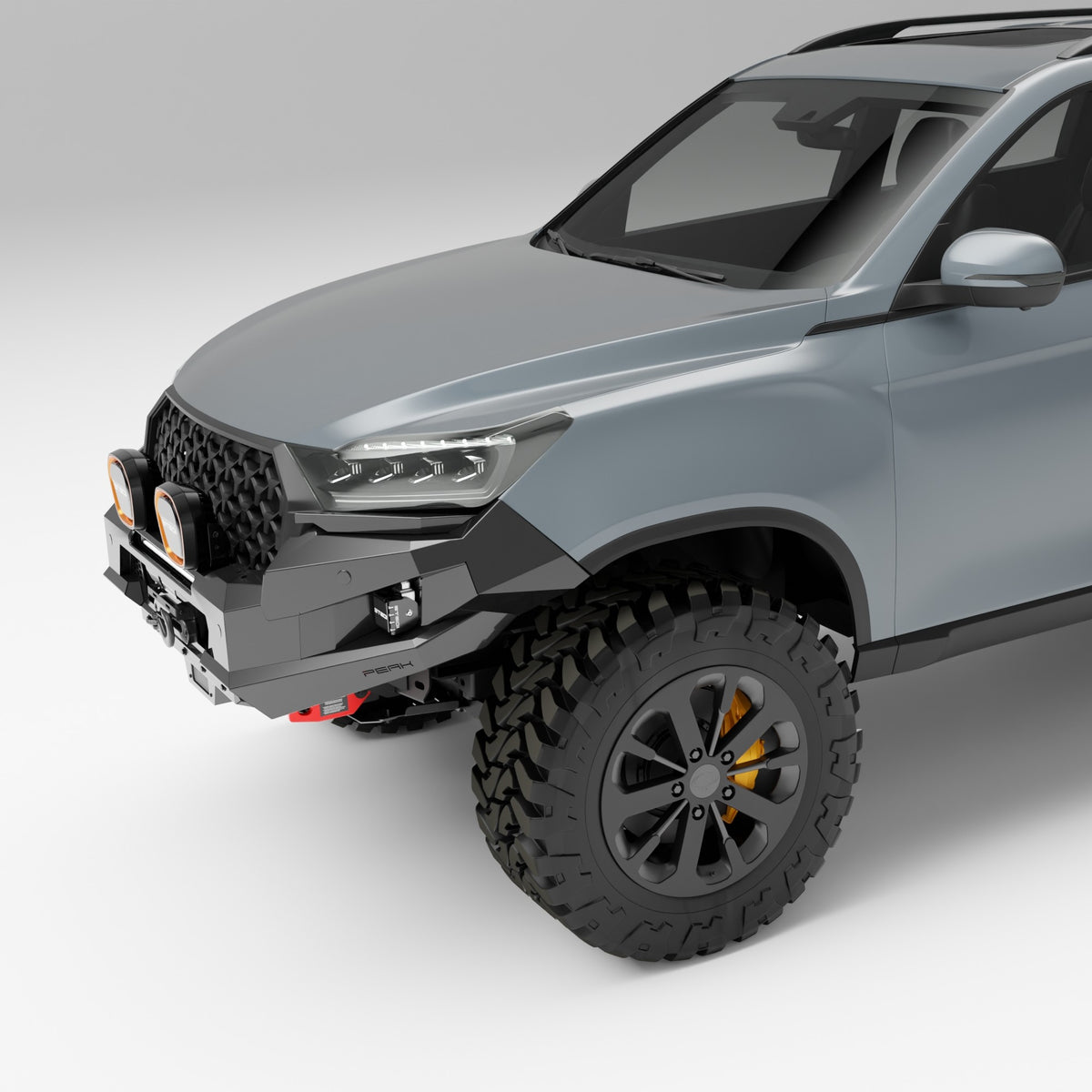 PEAK R1 NightHawk Steel Bull Bar (No Loop) for KGM SsangYong Rexton, view 6
