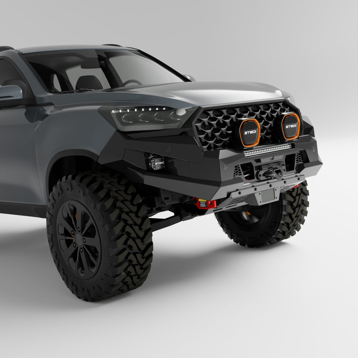 PEAK R1 NightHawk Steel Bull Bar (No Loop) for KGM SsangYong Rexton, view 7