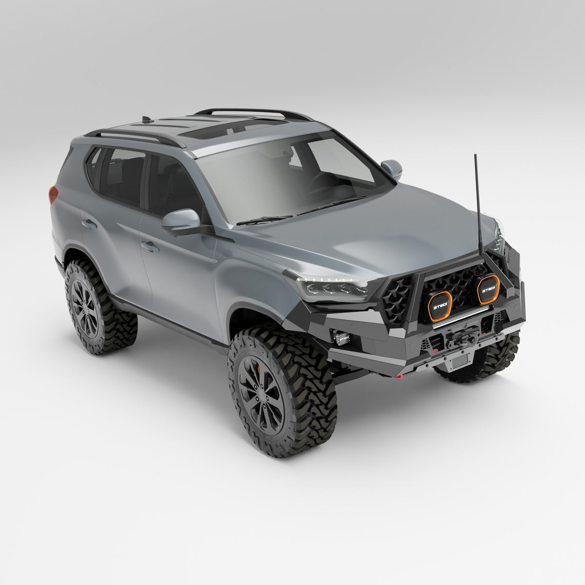 PEAK R1 NightHawk Steel Bull Bar (Single Loop) for KGM SsangYong Rexton, view 4