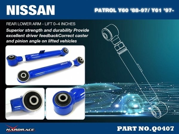 REAR UPPER ARM LIFT 0~4INCHES NISSAN, PATROL, Y60 GQ 1988-97, Y61 GU 97- - Q0407 6