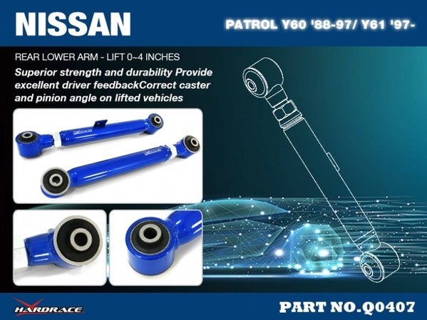 REAR UPPER ARM LIFT 0~4INCHES NISSAN, PATROL, Y60 GQ 1988-97, Y61 GU 97- - Q0407 2