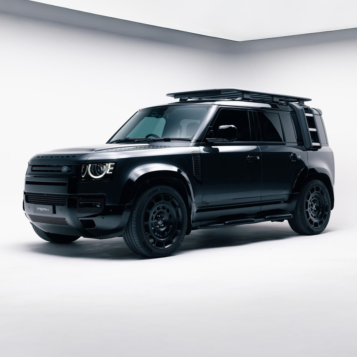 Black Side Steps for Land Rover Defender 110 and 130 (L663), view 6