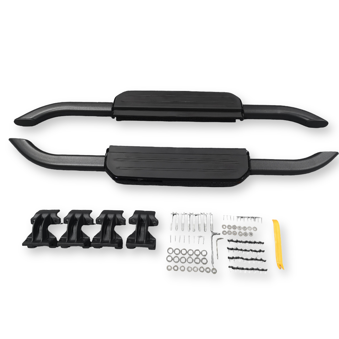 Black Side Steps for Land Rover Defender 90 (L663), view 4