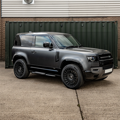 Black Side Steps for Land Rover Defender 90 (L663), view 5