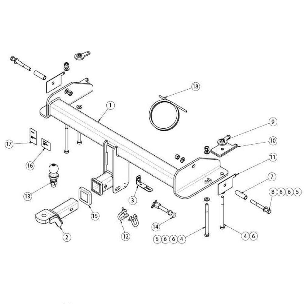 TrailBoss Heavy Duty 3500kg Tow Bar For SssangYong Musso (LWB Only).