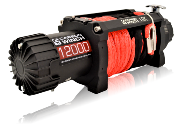 Carbon 12K VER.2 12000lb Electric Winch With Red Synthetic Rope and Hook - CW-12K 6