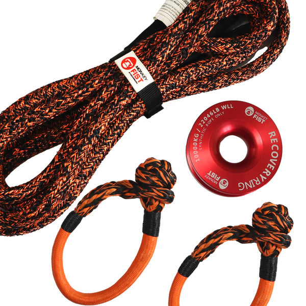 Carbon 4m 14000kg Bridle Rope, 2 x Soft Shackle, Recovery Ring Combo Deal - CW-COMBO-0054-MFSS-RR10 4