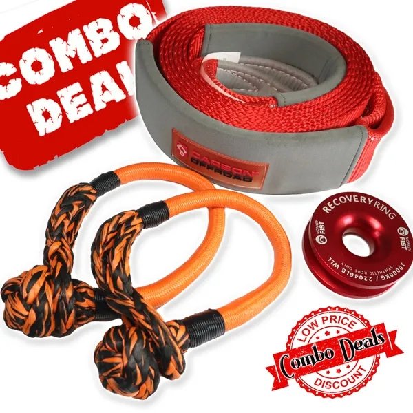 Carbon 5m 12T Tree Trunk Protector, 2 x Soft Shackles, Recovery Ring Combo Deal - CW-COMBO-5MTTP-MFSS-RR10 1